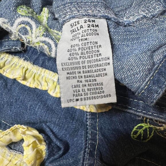 VTG Young Hearts Denim Overall Shorts - Picture 3 of 4